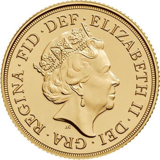 Example UK Sovereign obverse showing Queen Elizabeth II